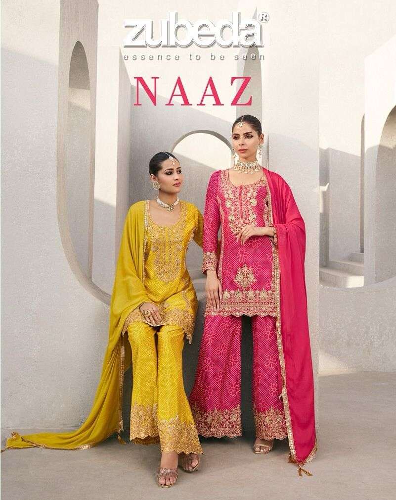 NAAZ BY ZUBEDA 725 TO 728 HEAVY CHINON SİLK EMBROIDERED DRESSES-00028