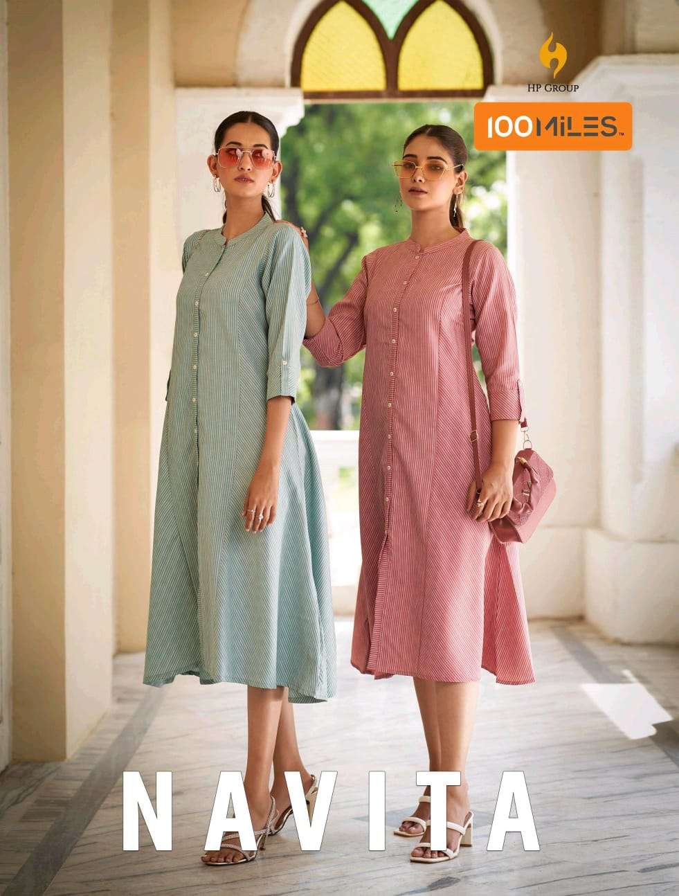 NAVITA BY 100 MILES 01 TO 04 SERIES FANCY COTTON BLEND EMBROIDERY KURTIS-00014