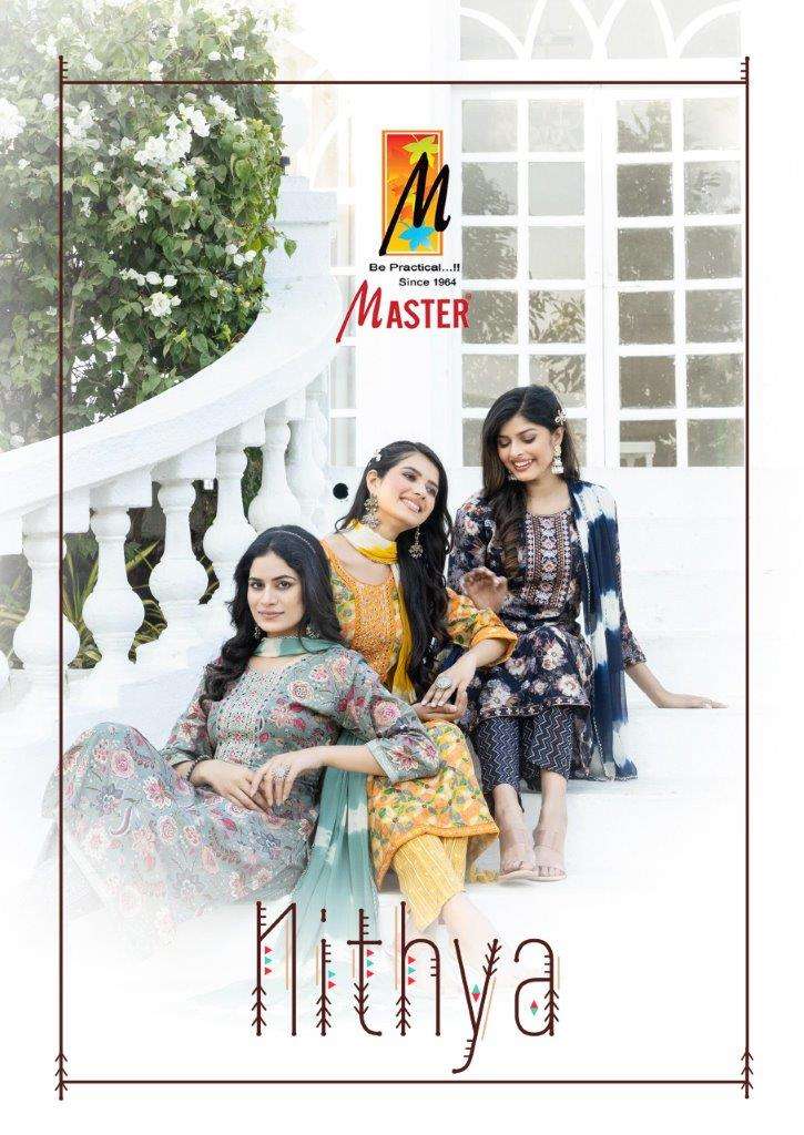 NITHYA BY MASTER 1001 TO 1008 SERIES DESIGNER RAYON FOIL PRINT DRESSES-00140