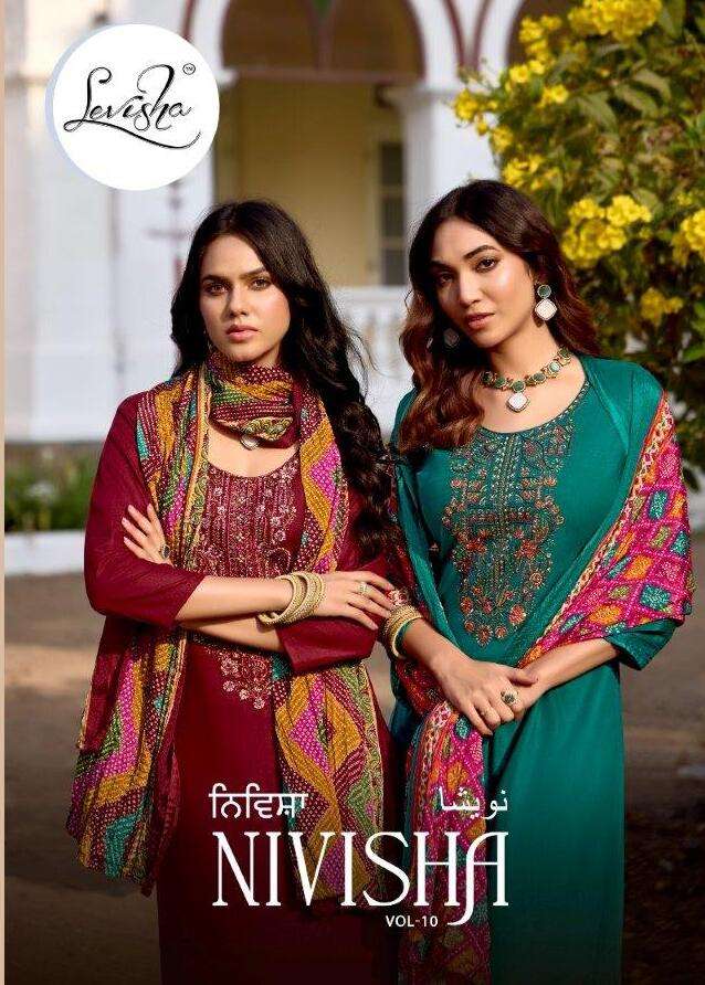 NIVISHA VOL-10 BY LEVISHA 10013 TO 10018 SERIES RAYON SLUB PRINT DRESSES-00011