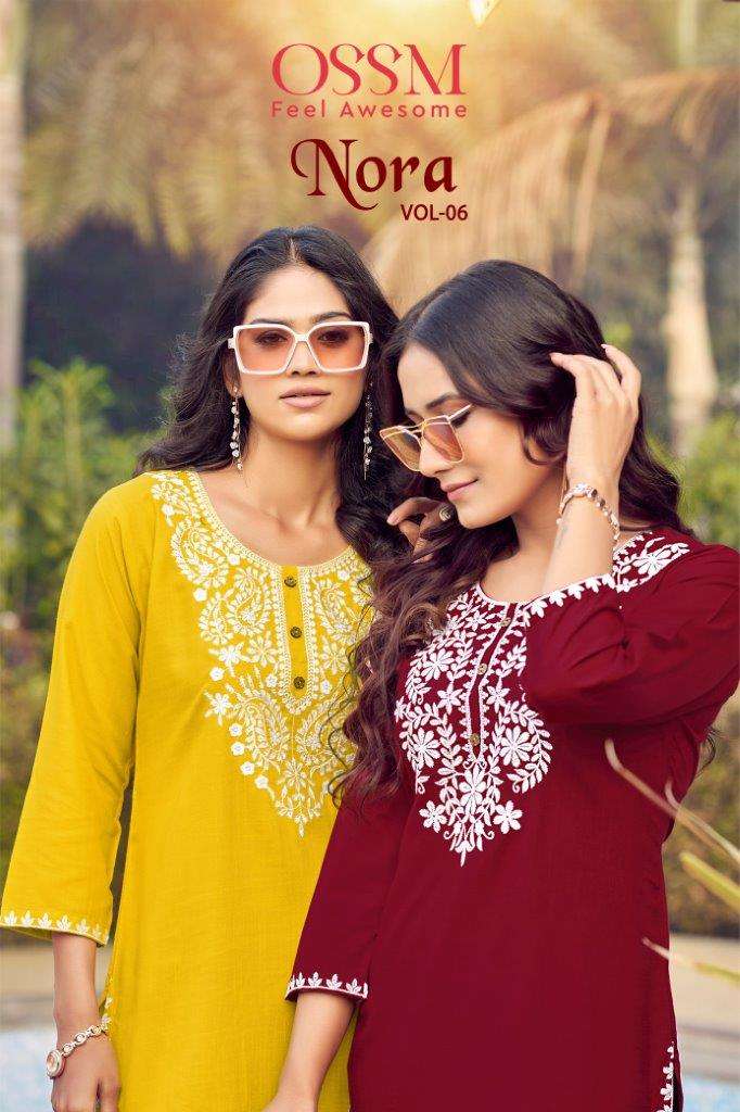 NORA VOL-6 BY OSSM 6001 TO 6006 SERIES HEAVY RAYON SLUB SHORT TOPS-00140