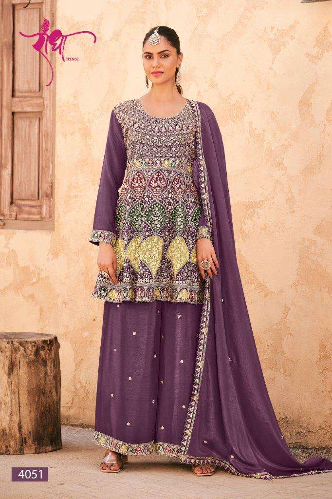 PAHAL BY RADHA TRENDZ 4051 TO 4054 SERIES PREMIUM CHINON EMBROIDERY DRESSES-00150