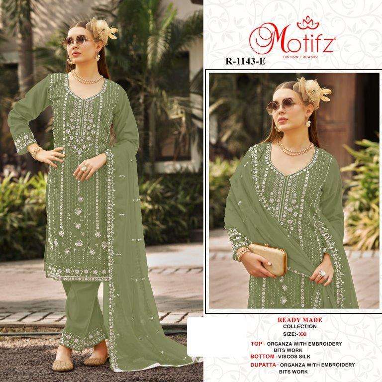 R-1143 NX COLOURS BY MOTIFZ HEAVY EMBROIDERED ORGANZA PAKISTANI DRESSES-00201