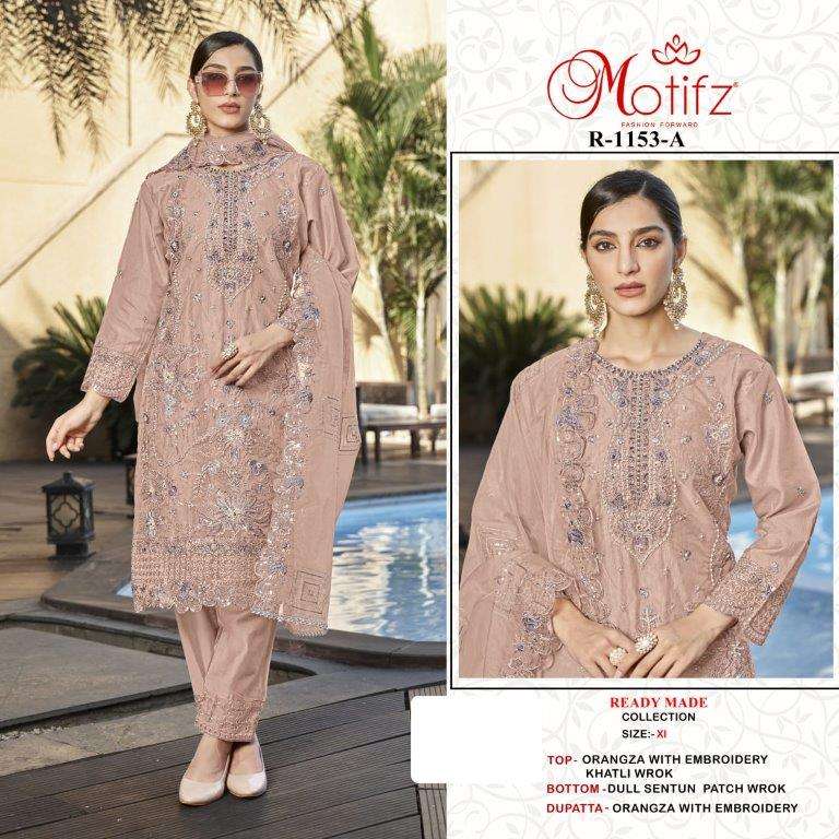 R-1153 BY MOTIFZ DESIGNER PURE HEAVY EMBROIDERED ORGANZA PAKISTANI DRESSES-00201