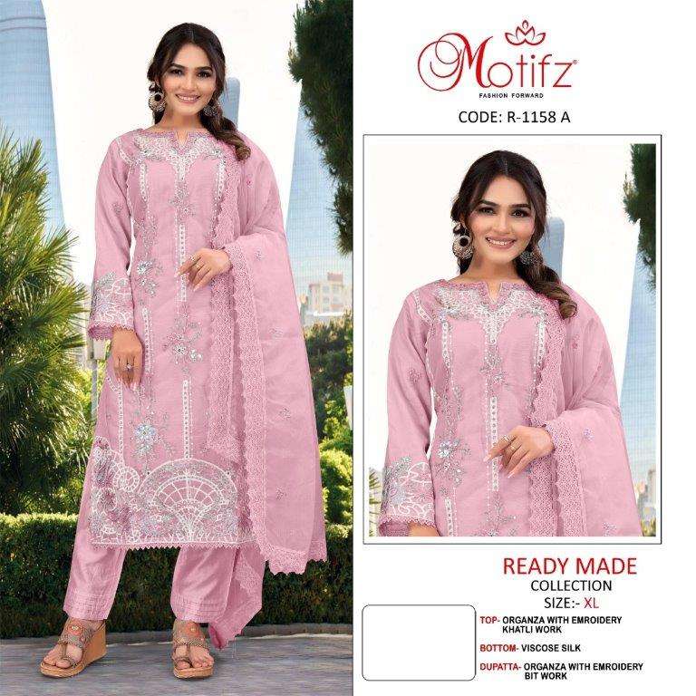 R-1158 BY MOTIFZ DESIGNER PURE HEAVY EMBROIDERED ORGANZA PAKISTANI DRESSES-00201