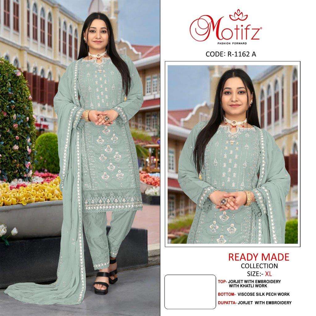 R-1162 COLOURS BY MOTIFZ DESIGNER GEROGETTE EMBROIDERY PAKISTANI DRESSES-00201