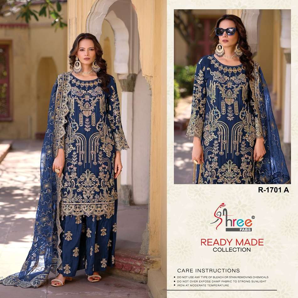 R-1701 COLOURS BY SHREE FABS HEAVY EMBROIDERED CHINON PAKISTANI DRESSES-00011