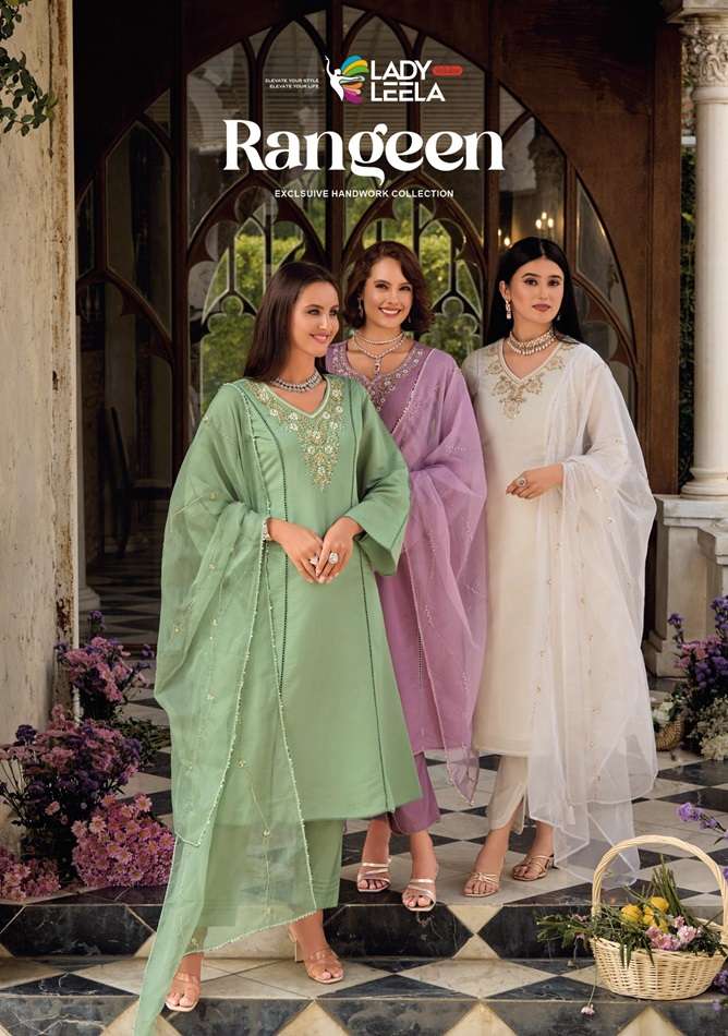 RANGEEN BY LADY LEELA 31051 TO 31044 SERIES HANDWORK VISCOSE SILK DRESSES-00028