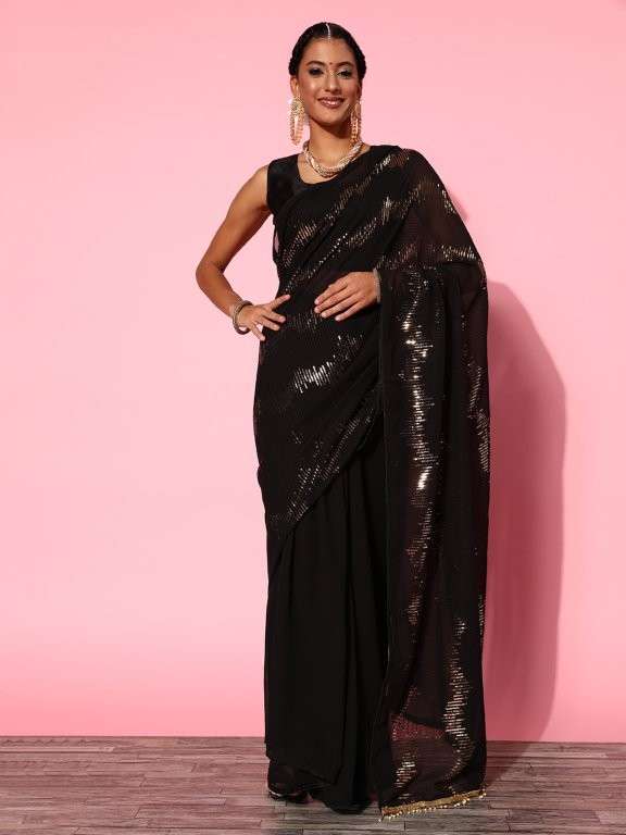 RED CARPET COLLECTION VOL-1  BY ENSTINKT PURE GEORGETTE DESIGNER SAREES-00177