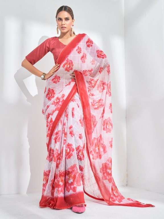 RED CARPET COLLECTION VOL-4 BY ENSTINKT PURE GEORGETTE DESIGNER SAREES-00177