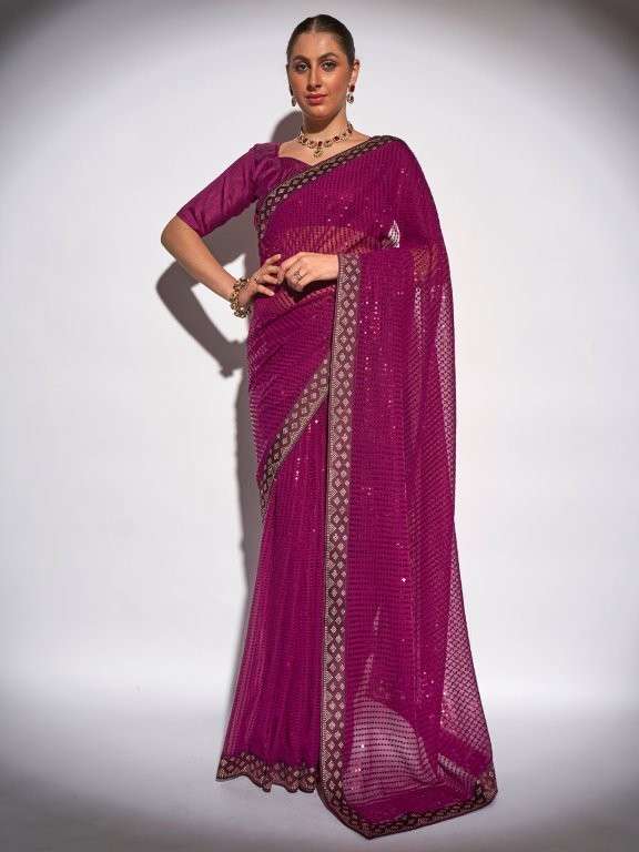 RED CARPET COLLECTION VOL-7 BY ENSTINKT PURE GEORGETTE AND NET DESIGNER SAREES-00177