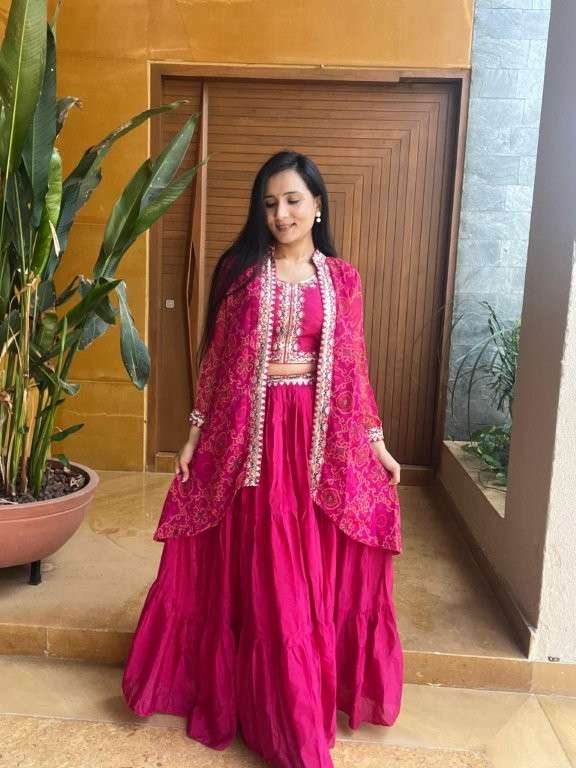 RM-009 COLOURS BY ASLIWHOLESALE DESIGNER PURE CHINON PRINTED LEHENGAS-00236
