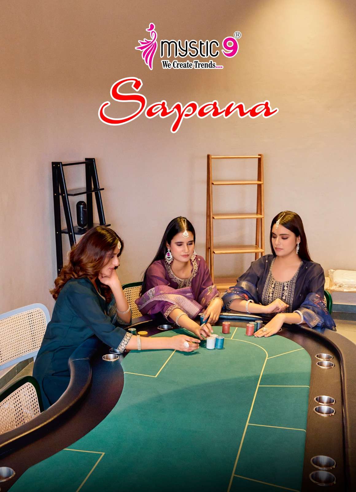 SAPANA VOL-01 BY MYSTIC 9 1001 TO 1008 SERIES ROMAN SILK PRINT DRESSES-00140