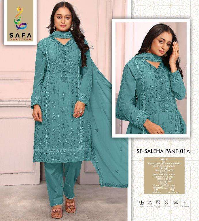 SF-SALEHA BY SAFA CREATION PURE GEORGETTE EMBROIODERY DRESSES-00203