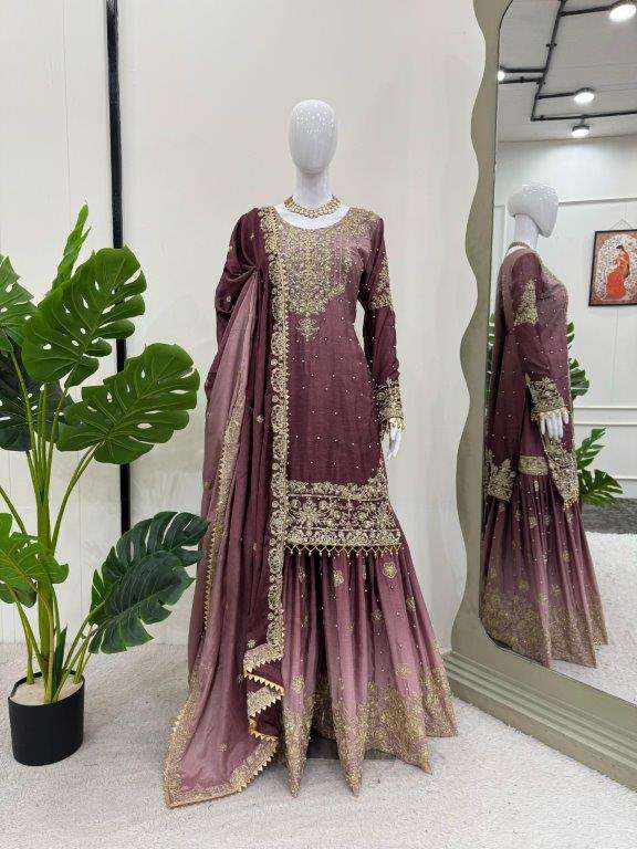 SP-01 BY ASLIWHOLESALE DESIGNER PURE CHINNO SILK EMBROIDERY DRESSES-00242