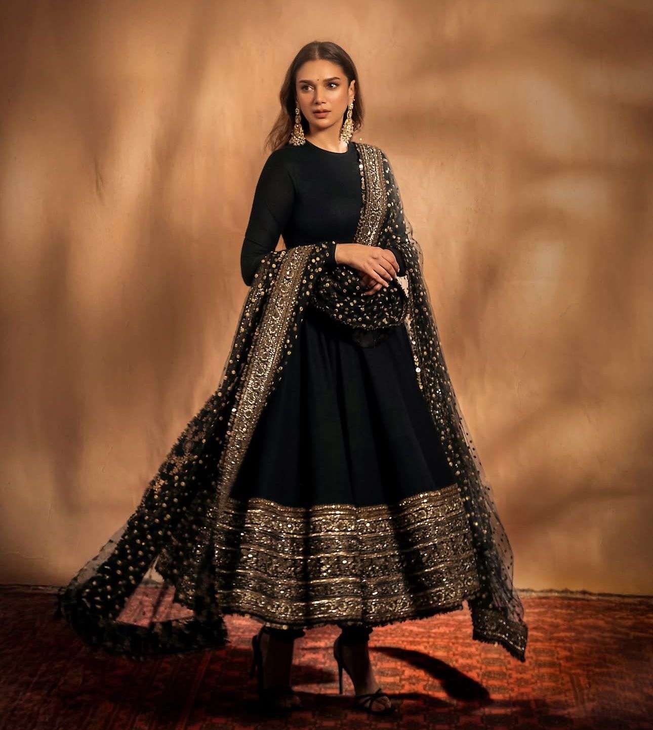 TAPI-233 BY ASLIWHOLESALE DESIGNER PURE FAUX GEORGETTE THREAD WORK GOWNS-00185