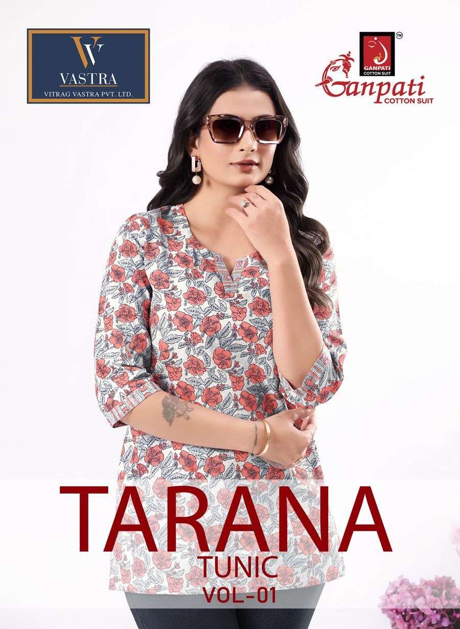 TARANA TUNIC VOL-1 BY GANPATI COTTON 108 TO 131 SERIES PURE COTTON PRINTED TUNICS-00015