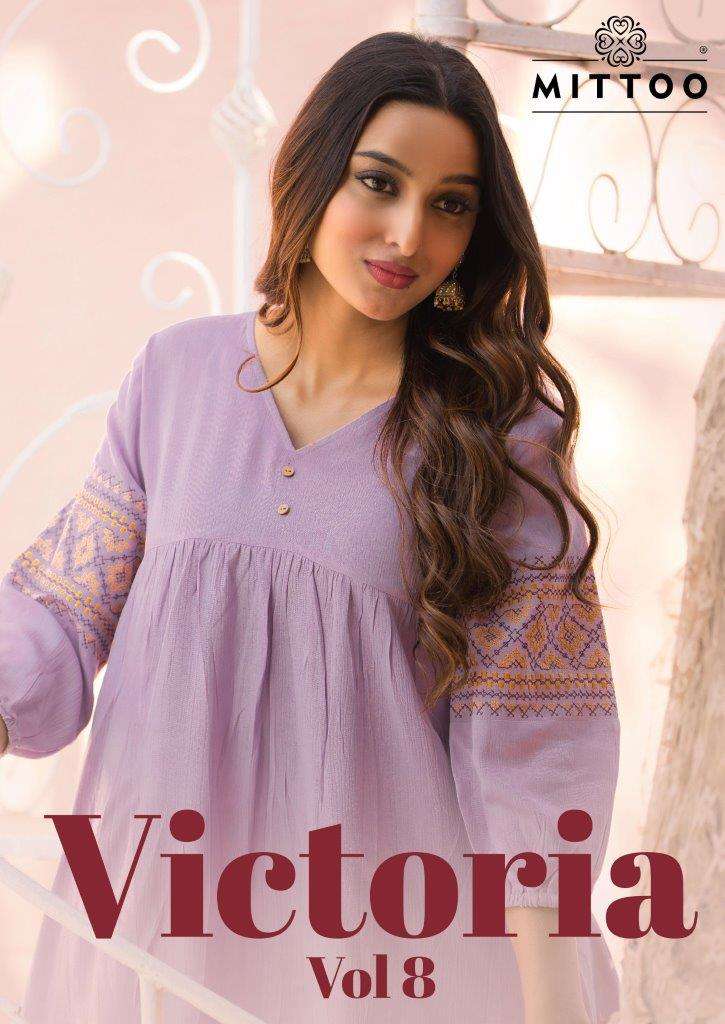 VICTORIA VOL-8 BY MITTOO 5041 TO 5046 SERIES RAYON WRINKLE CASUAL TOPS-00014