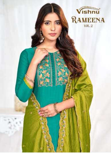 VISHNU RAMEENA VOL-02 BY ASLIWHOLESALE DESIGNER PURE 10001 TO 11011 SERIES PURE VICHITRA SILK EMBROI...