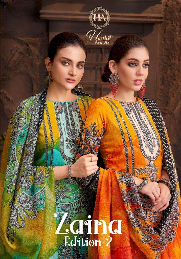 ZAINA VOL-02 BY HARSHIT FASHION HUB 1869-001 TO 1869-006 SERIES VISCOSE RAYON DRESSES-00201