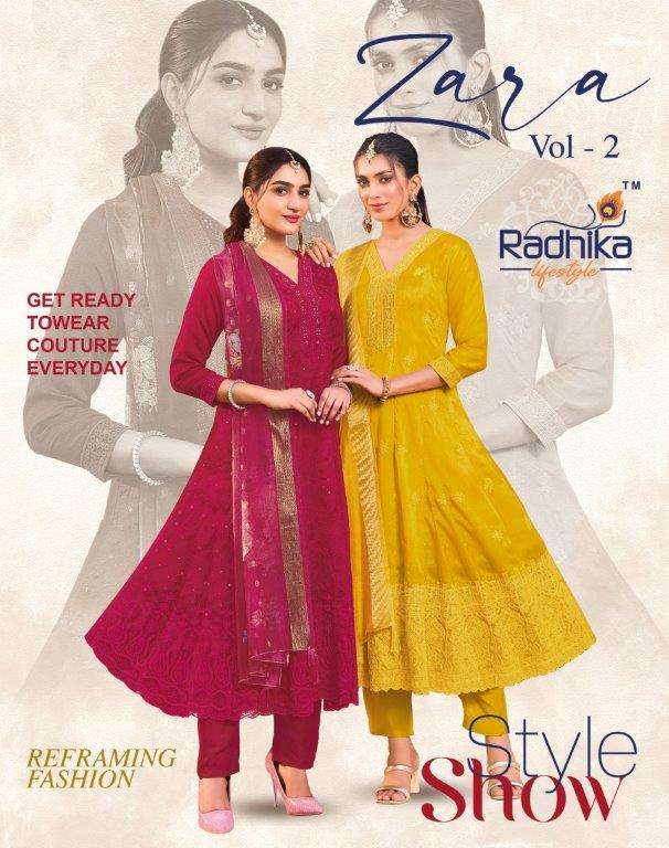 ZARA VOL-02 BY RADHIKA LIFESTYLE 2001 TO 2006 SERIES PURE VICHITRA SILK EMBROIDERY DRESSES-00140