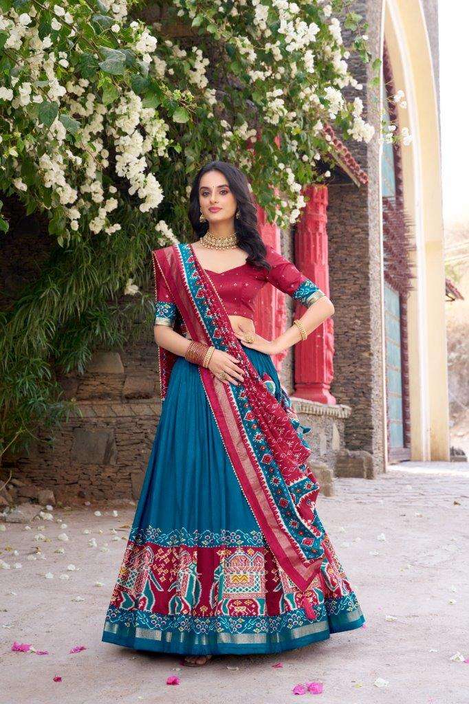 1221 COLOURS BY ASLIWHOLESALE DESIGNER TUSSER SILK EMBROIDERY LEHENGA-00195