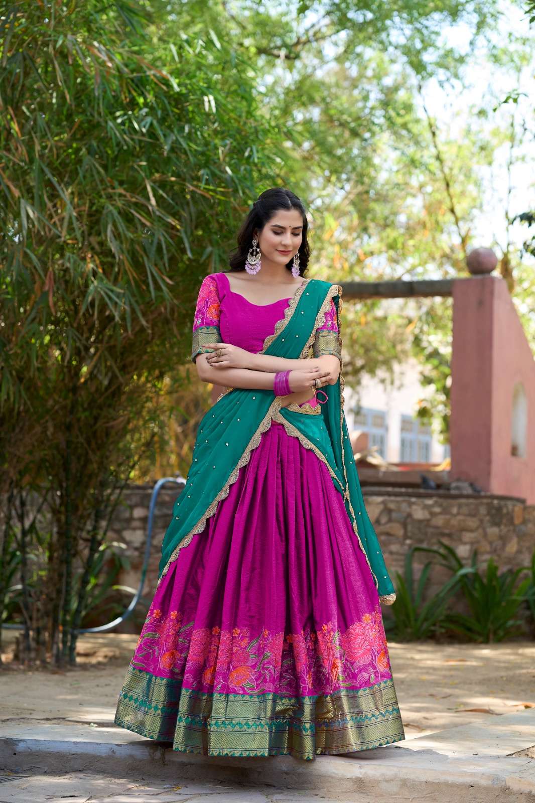1518 COLOUR BY ASLIWHOLESALE DESIGNER COTTON SILK EMBROIDERY LEHENGA-00195