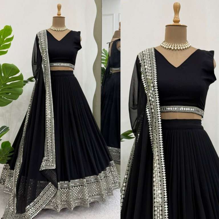 344 HIT COLORU BY ASLIWHOLESALE DESIGNER PURE FAUX GEORGETTE LEHENGA-00246