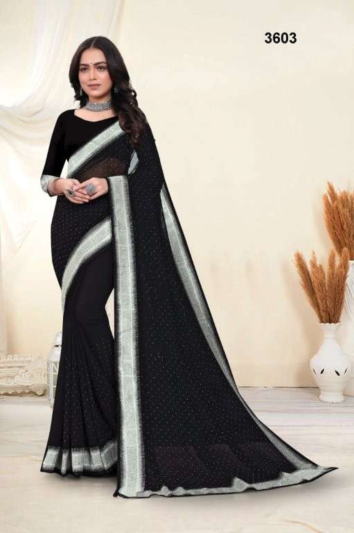 3603 COLOUR BY ASLIWHOLESALE DESIGNER PURE GEROGETTE EMBROIDERY SAREE-00103