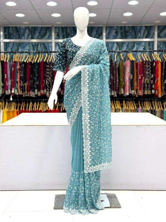 4724 COLOUR BY ASLIWHOLESALE DESIGNER PURE FANCY EMBROIDERY SAREES-00103