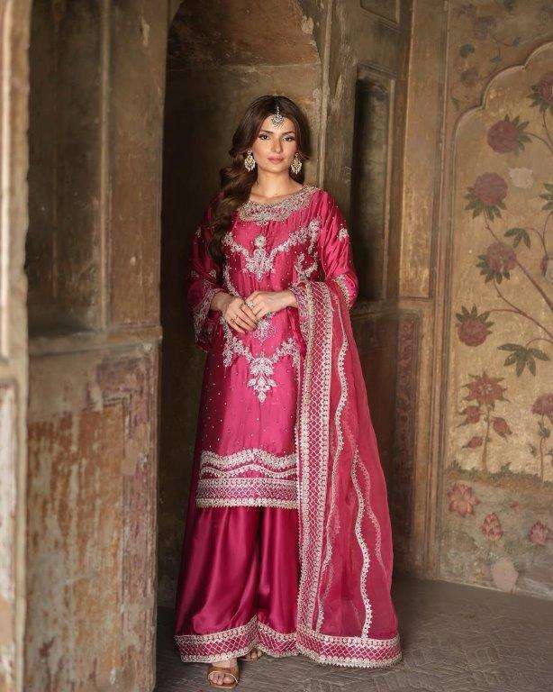 5251 HIT COLOUR BY ASLIWHOLESALE DESIGNER PURE CHINON  SILK EMBROIDERY DEASSES-00262