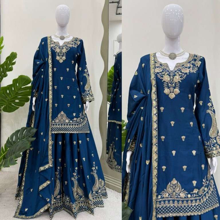 5852 HIT COLOUR BY ASLIWHOLESALE DESIGNER PURE CHINON SILK DRESSES-00242