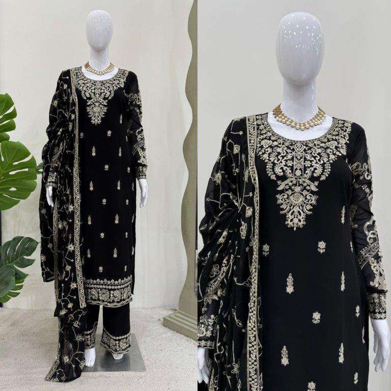 5853 HIT COLOUR BY ASLIWHOLESALE DESIGNER PURE FAUX GEORGETTE EMBROIDERY DRESSES-00242