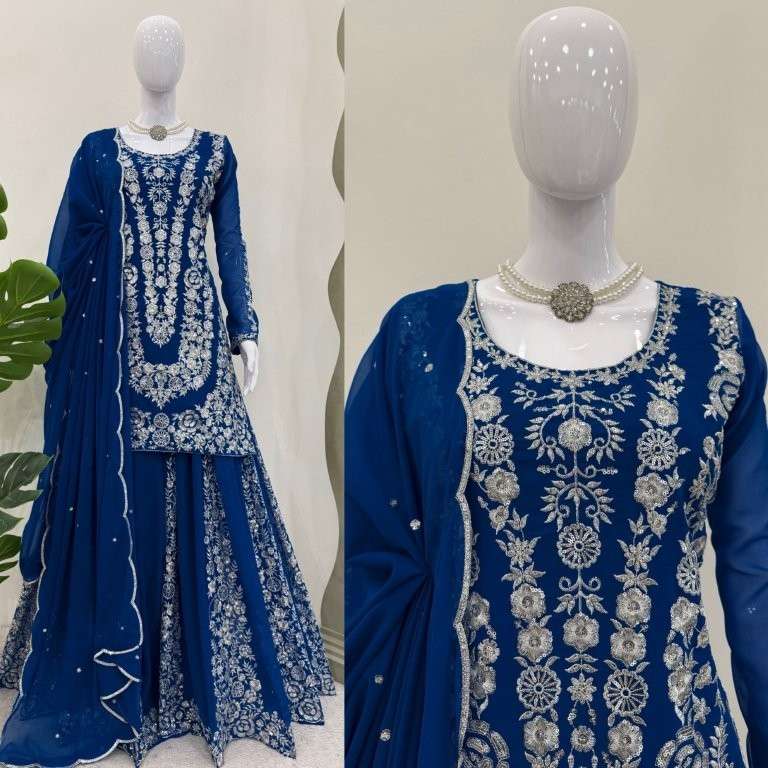 5858 HIT COLOUR BY ASLIWHOLESALE DESIGNER PURE FAUX GEORGETTE DRESSES-00242