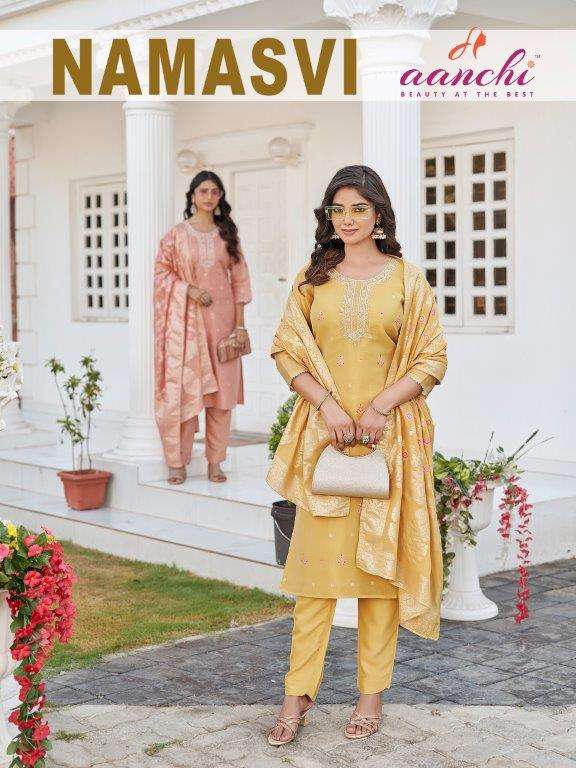 AANCHI NAMASVI PURE JACQUARD EMBROIDERY DRESSES-00286