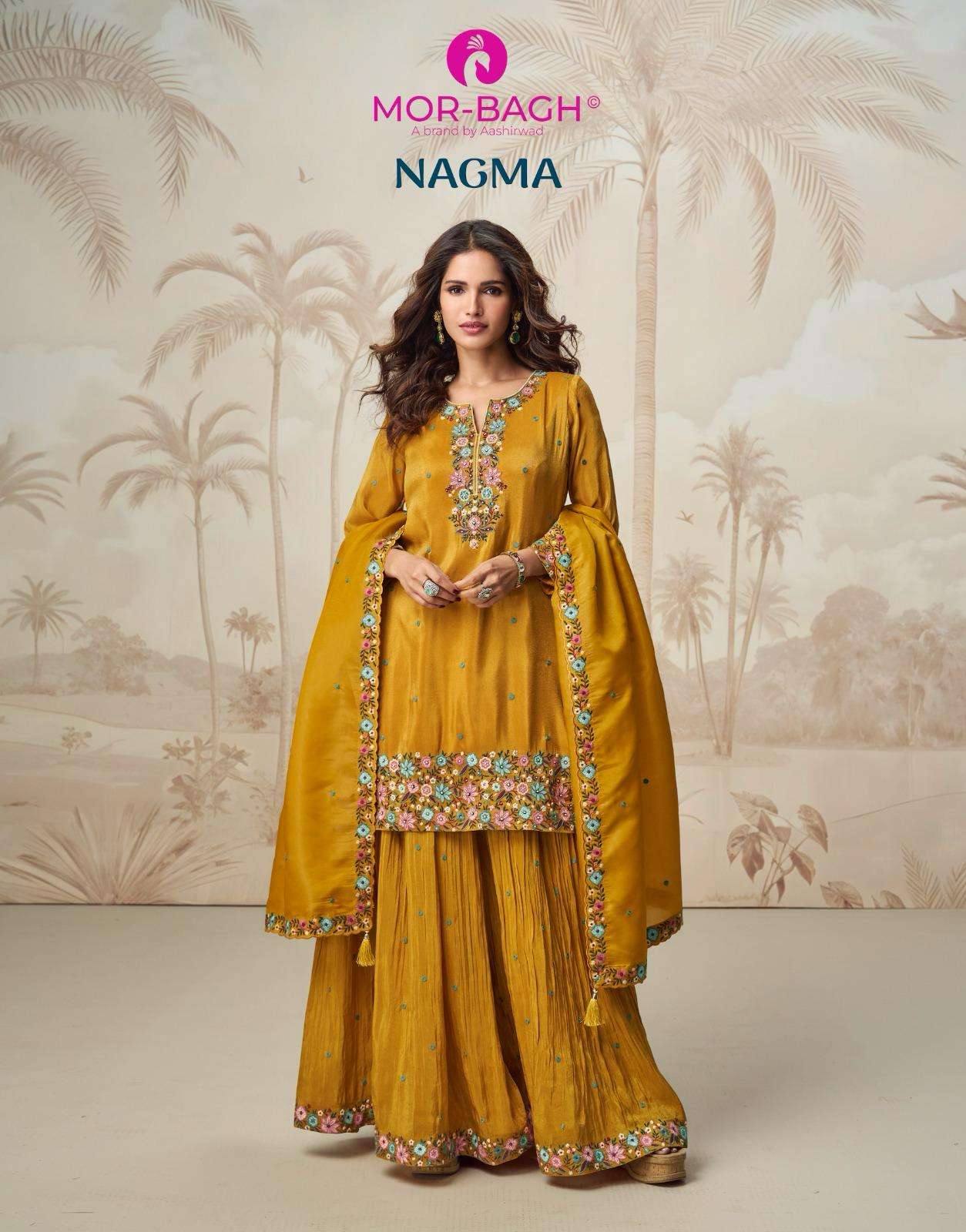 AASHIRWAD CREATION NAGMA 10223 TO 10224 SERIES DESIGNER ORGANZA SIMAR SILK DRESSES-00150