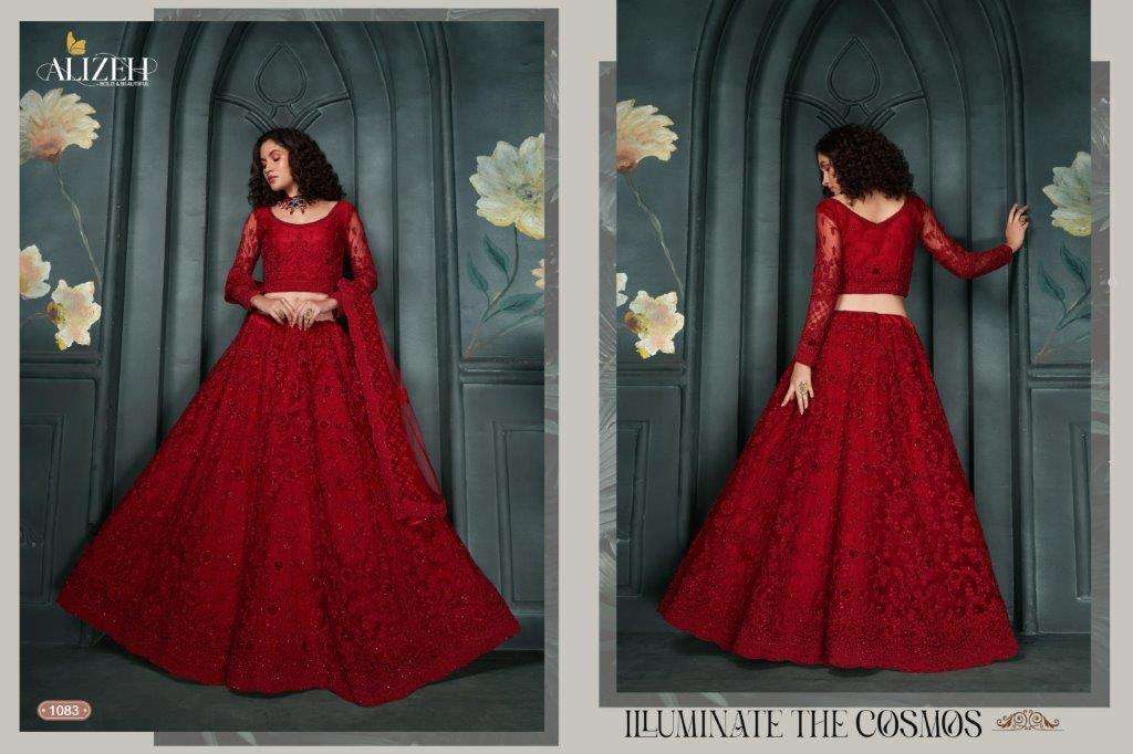 ALIZEH 1083 HIT DESIGN PURE NET EMBROIDERY LEHENGAS-00001