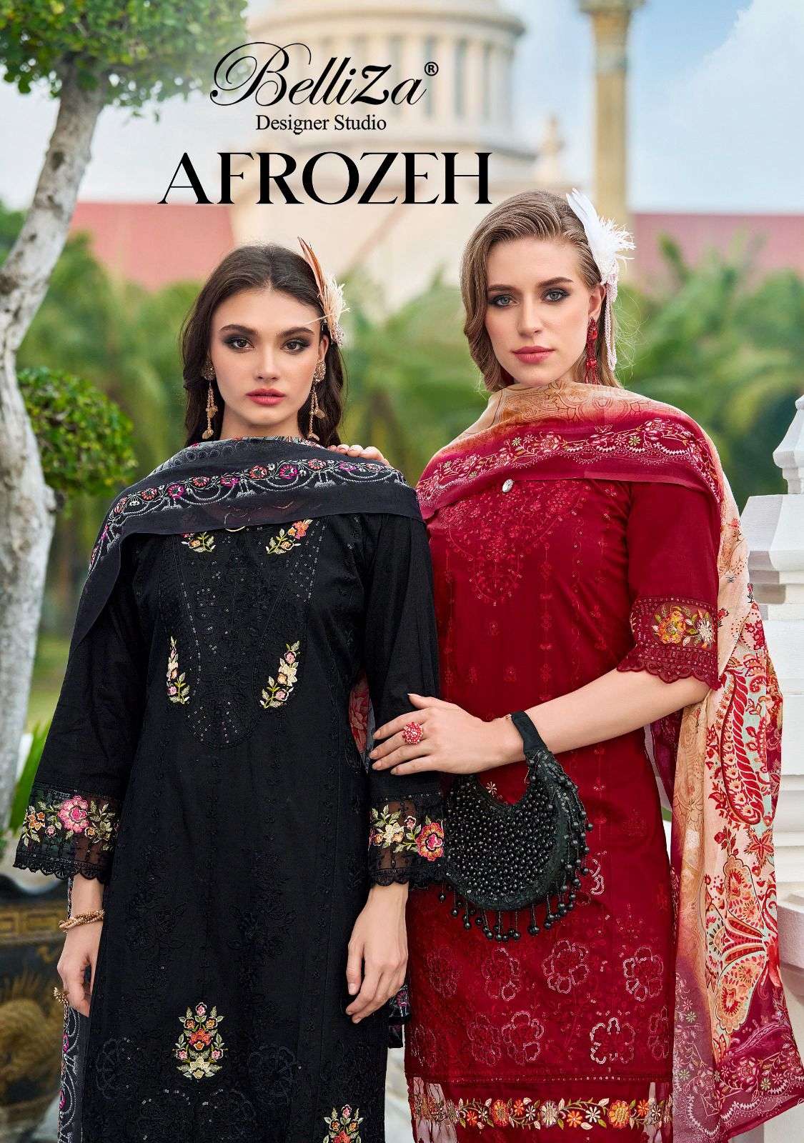 BELLIZA AFROZEH 806-001 TO 806-006 SERIES PURE COTTON EMBROIDERY DRESSES-00201