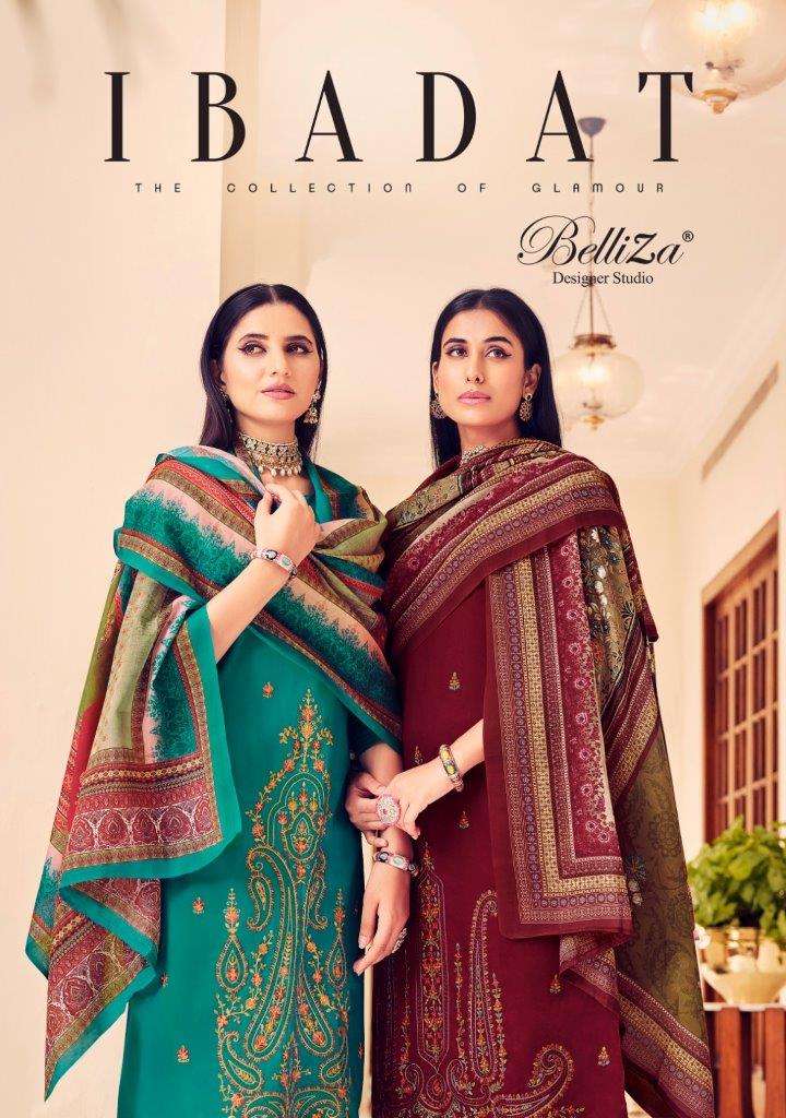 BELLIZA IBADAT VOL-01 810-001 TO 810-006 SERIES COTTON DIGITAL PRINT DRESSES-00011