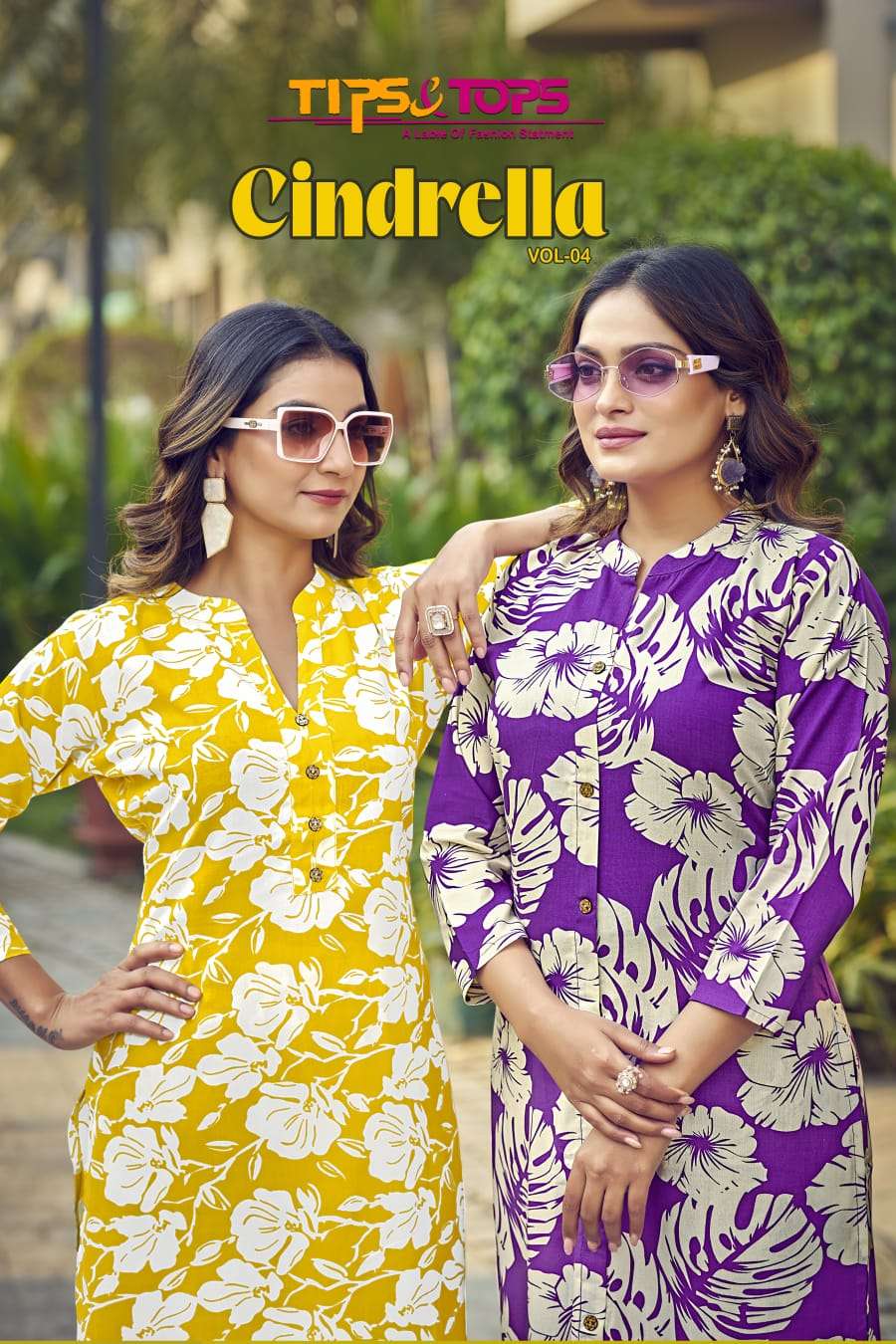 CINDRELLA VOL-04 BY TIPS & TOPS 101 TO 106 SERIES HEAVY RAYON PRINTED CO-ORD SETS-00140