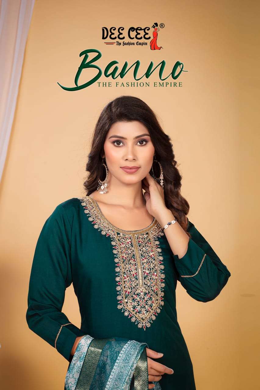 DEE CEE BANNO 1001 TO 1006 SERIES DESIGNER FANCY ROMAN SILK PRINT DRESSES-00093