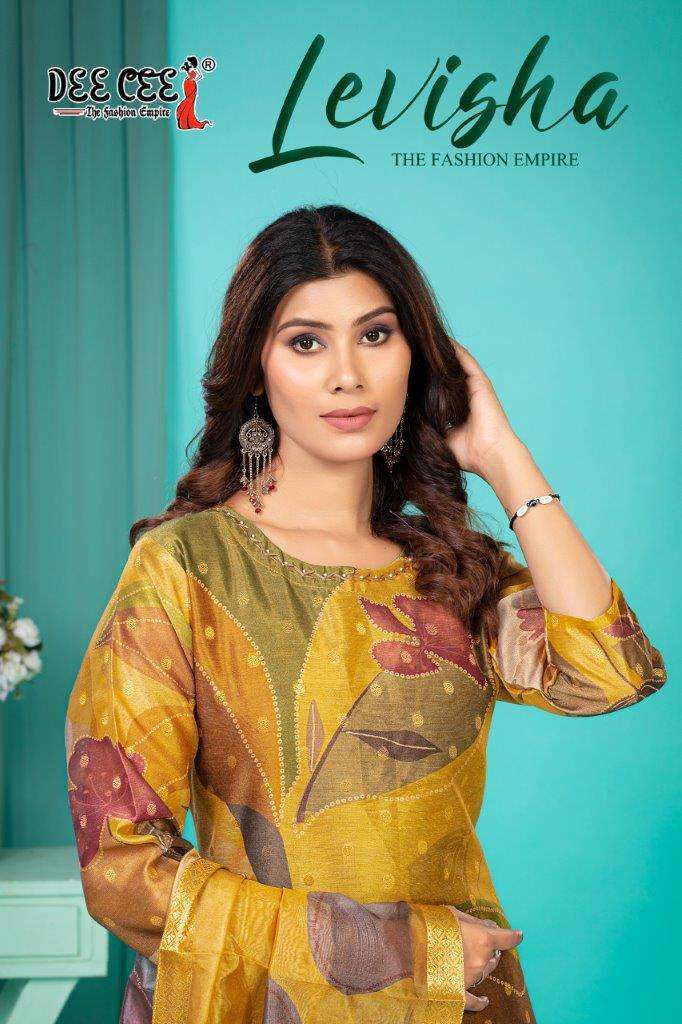 DEE CEE LEVISHA 1001 TO 1006 SERIES DESIGNER FANCY ROMAN SILK PRINT DRESSES-00093