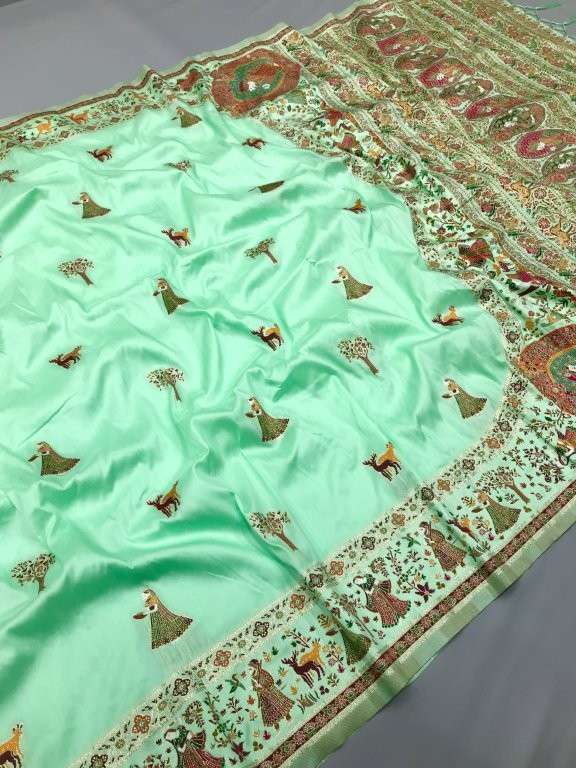 DRAGON BY ASLIWHOLESALE DESIGNER PURE PASHMINA SILK SAREES-00230