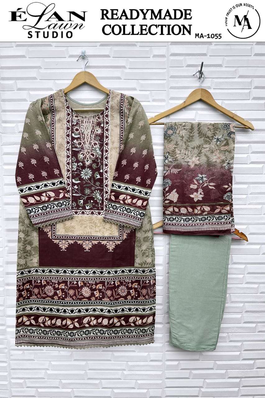 ELAN LAWN STUDIO MA-1055 TO 1060 SERIES PURE LAWN COTTON PAKISTANI DRESSES-00245