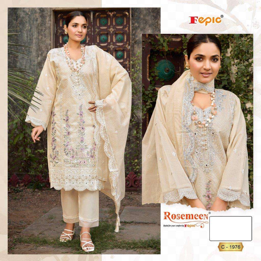 FEPIC ROSEMEEN C-1976 COLOURS DESIGNER ORGANZA HEAVY EMBROIDERY DRESSES-00201