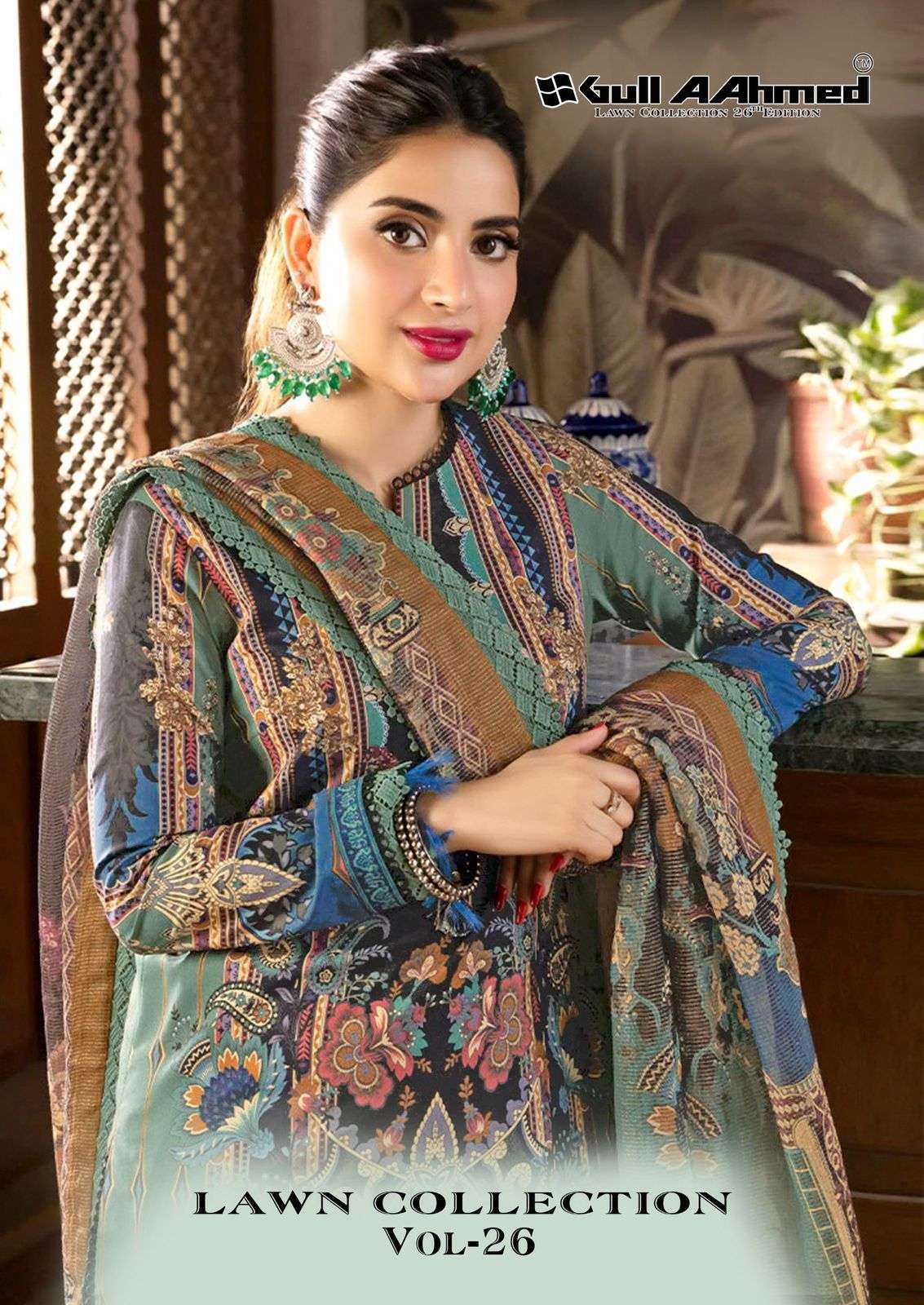 GULL AAHMED VOL-26 215 TO 220 SERIES LAWN COTTON PRINTED PAKISTANI DRESSES-00201