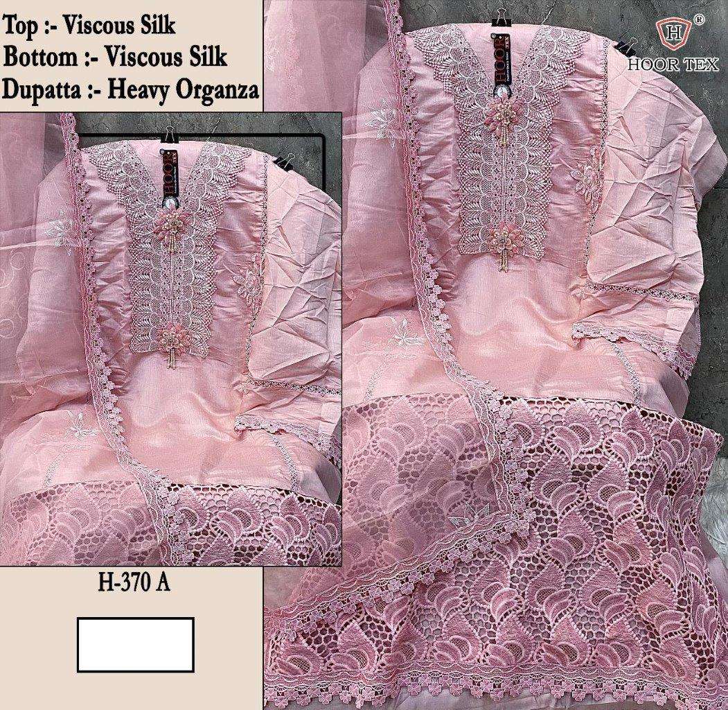 HOOR TEX H-370 COLOURS DESIGNER VISCOSE SILK EMBROIDERED PAKISTANI DRESSES-00020
