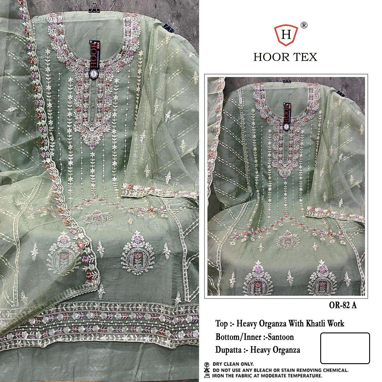 HOOR TEX OR-82 COLOURS DESIGNER ORGANZA EMBROIDERED PAKISTANI DRESSES-00020
