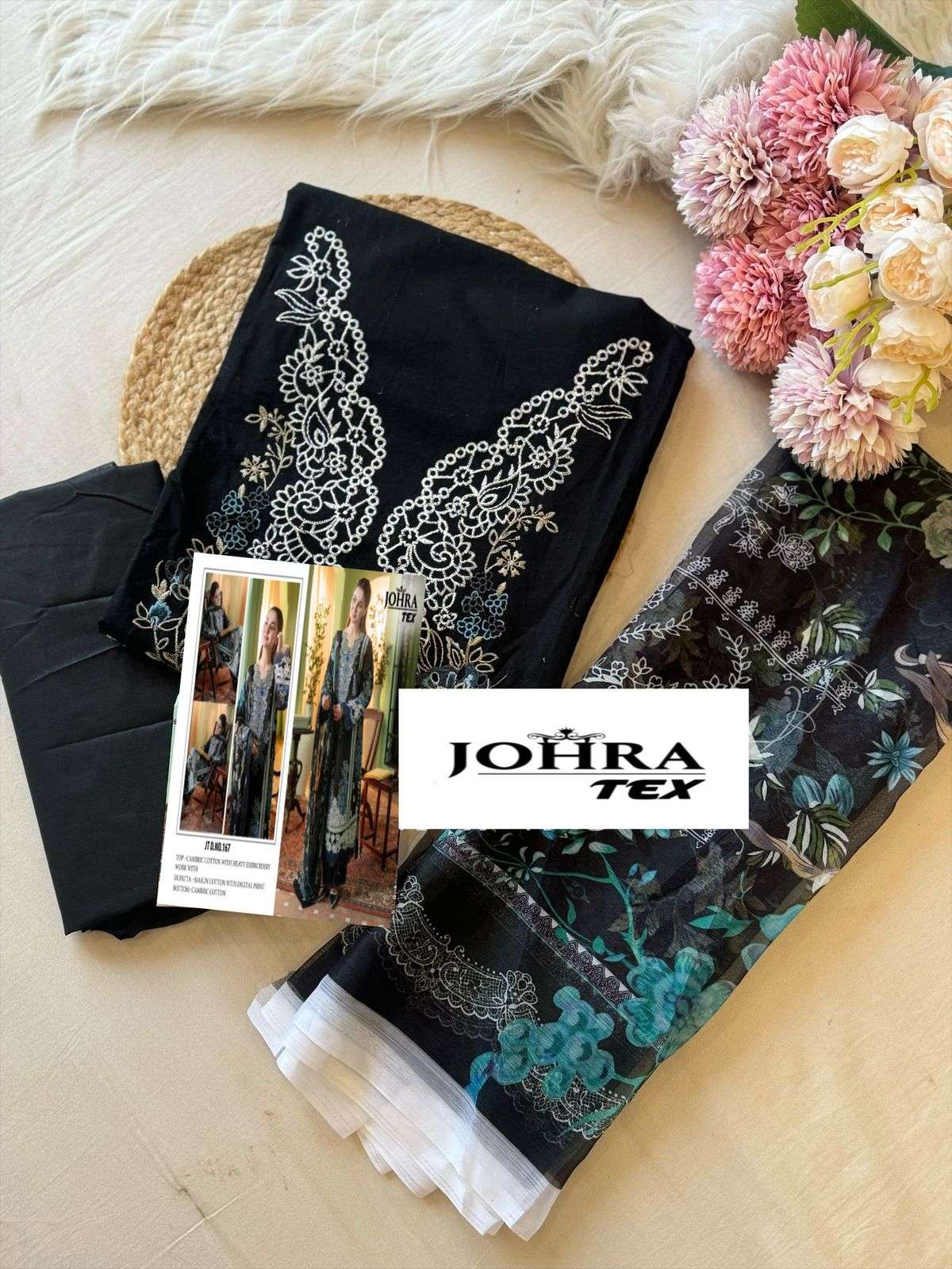 JT-167 HIT DESIGN BY JOHRA TEX DESIGNER CAMBRIC COTTON PAKISTANI DRESS-00071