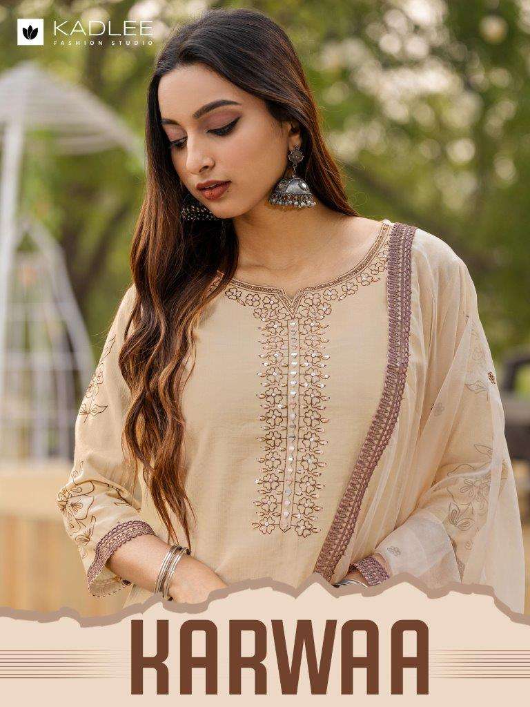 KADLEE KARWAA 2001 TO 2004 SERIES FANCY VISCOSE WEAVING PRINT DRESSES-00140